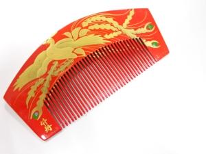 アンティーク　漆塗り蒔絵　櫛